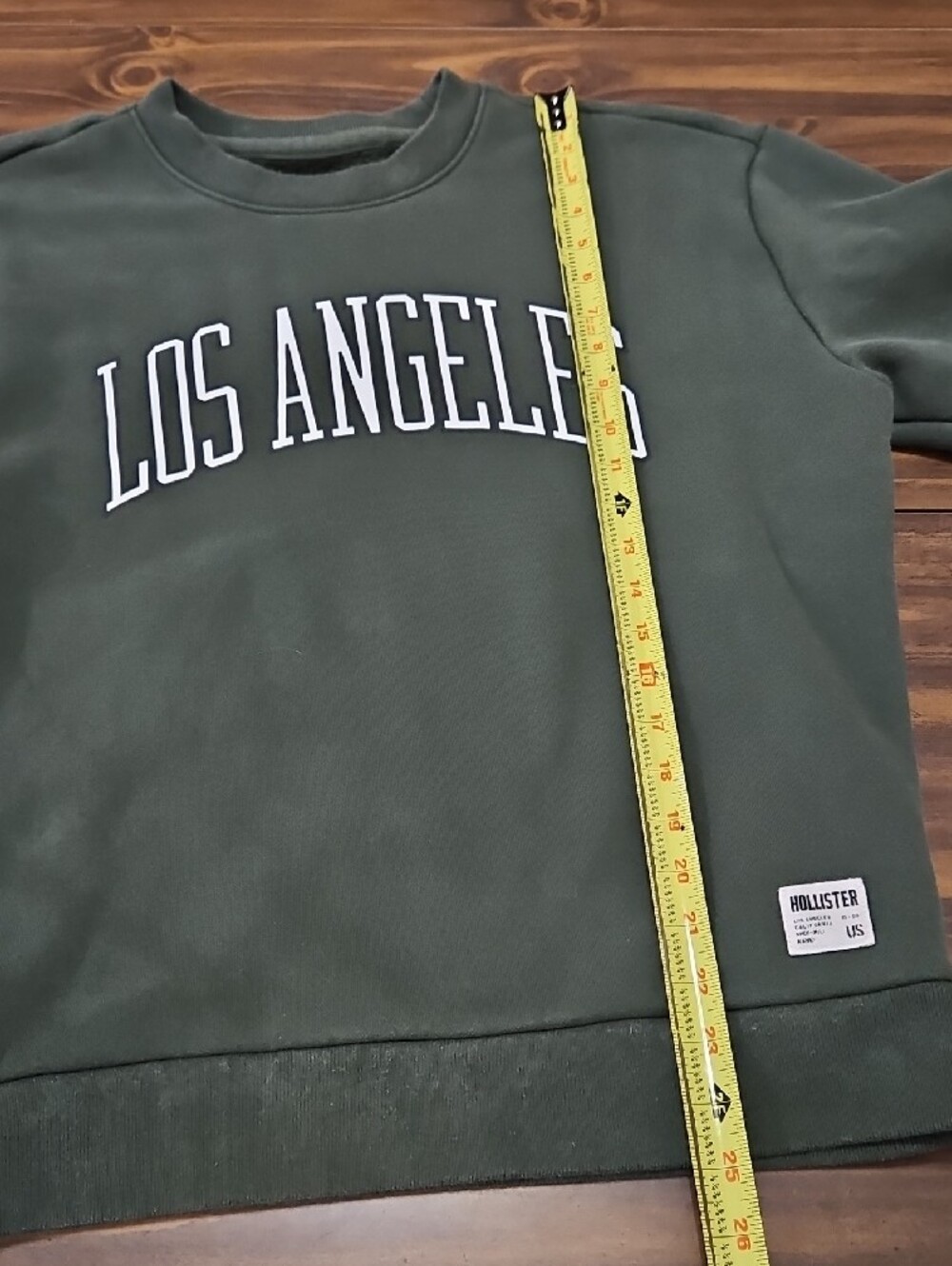 Hollister Olive Green "Los Angeles" Crewneck Sweatshirt - Picture 3 of 8